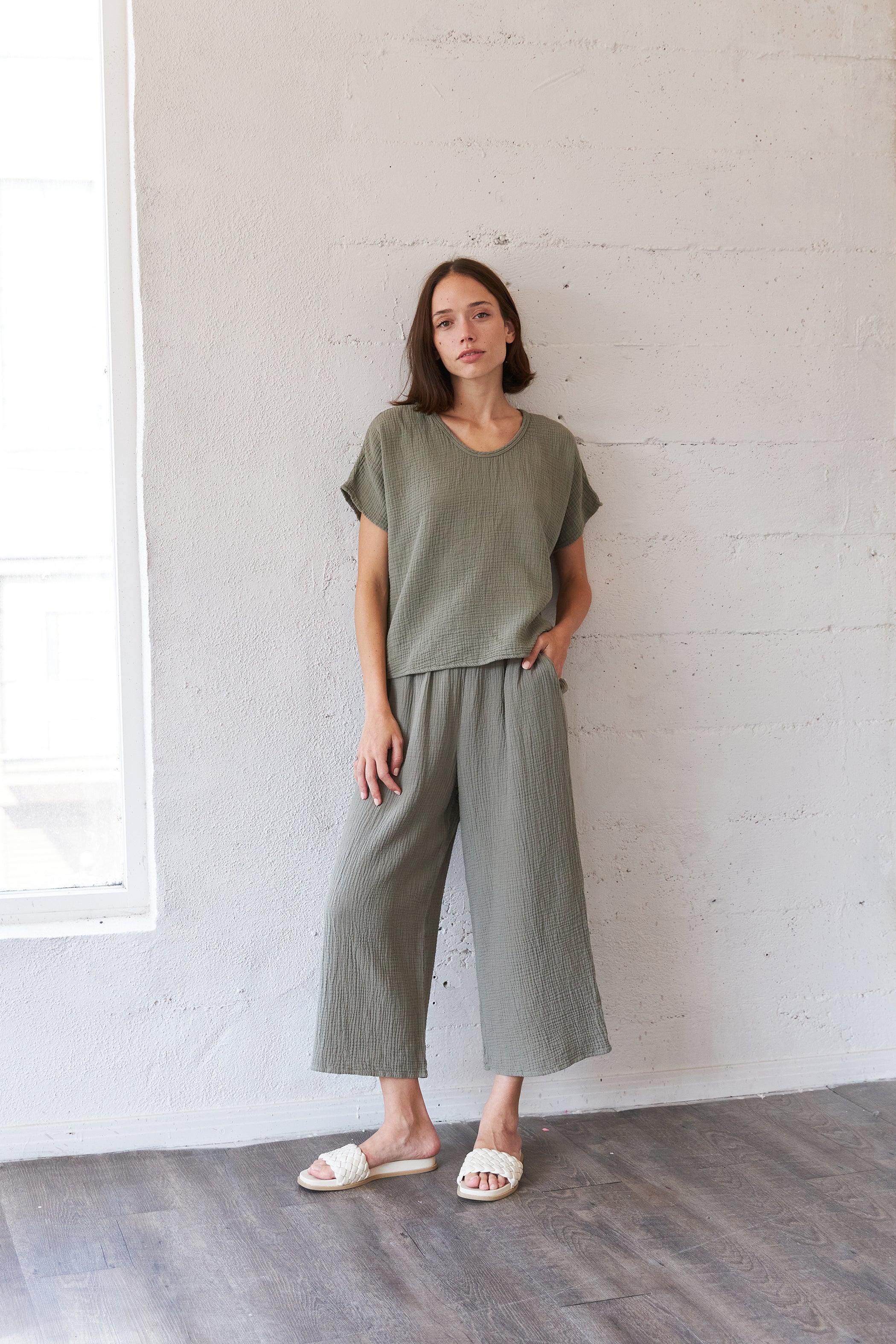 Organic Short Sleeve Gauze Top– It is well L.A.