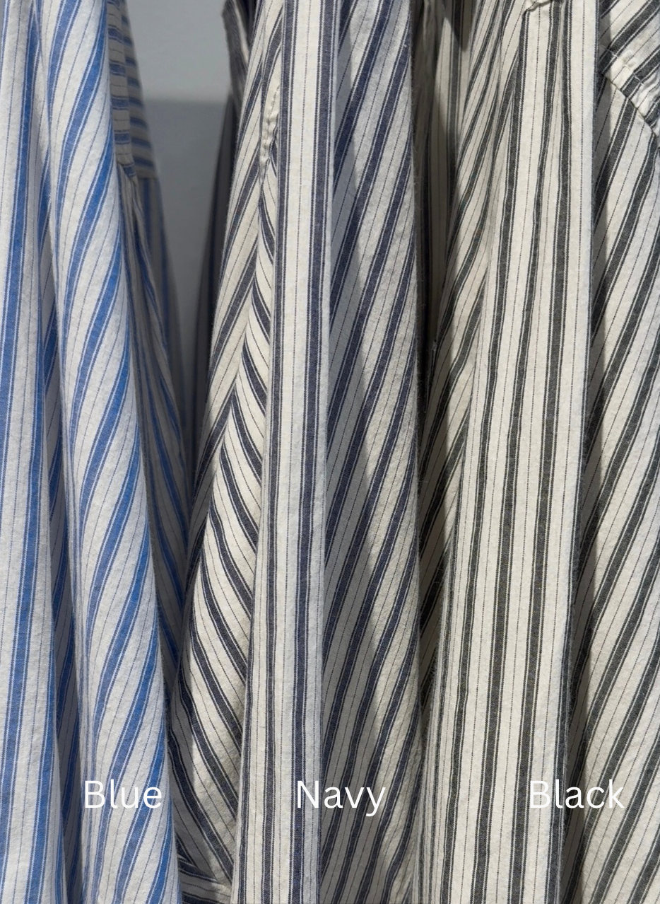 【depound】 oversized stripe shirts Edikted Stripey Oversized Collared Shirt | PacSun
