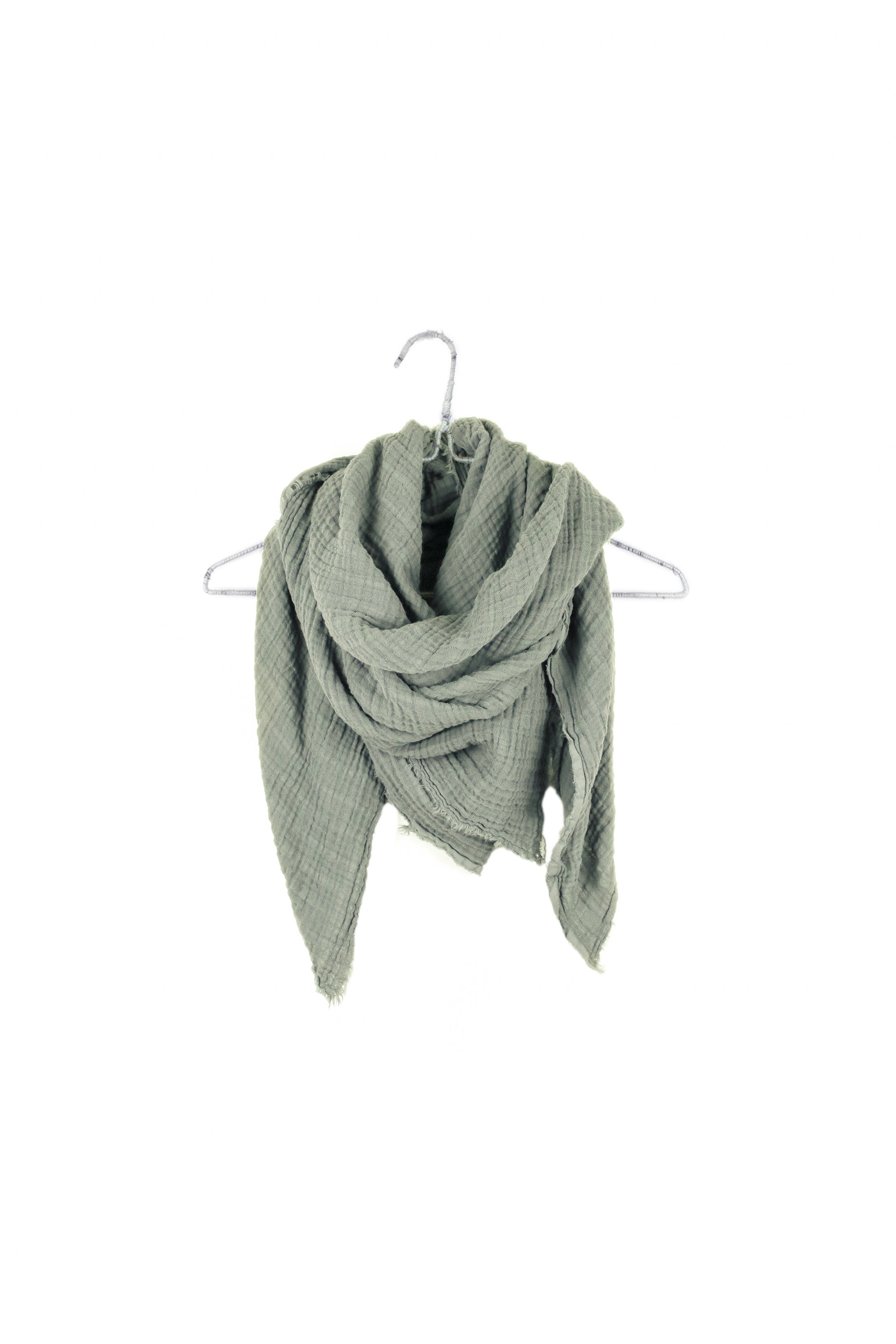 argue SQUARE WOOL GAUZE STOLE グレージュ Crinkled Gauze Scarf– It is well L.A.