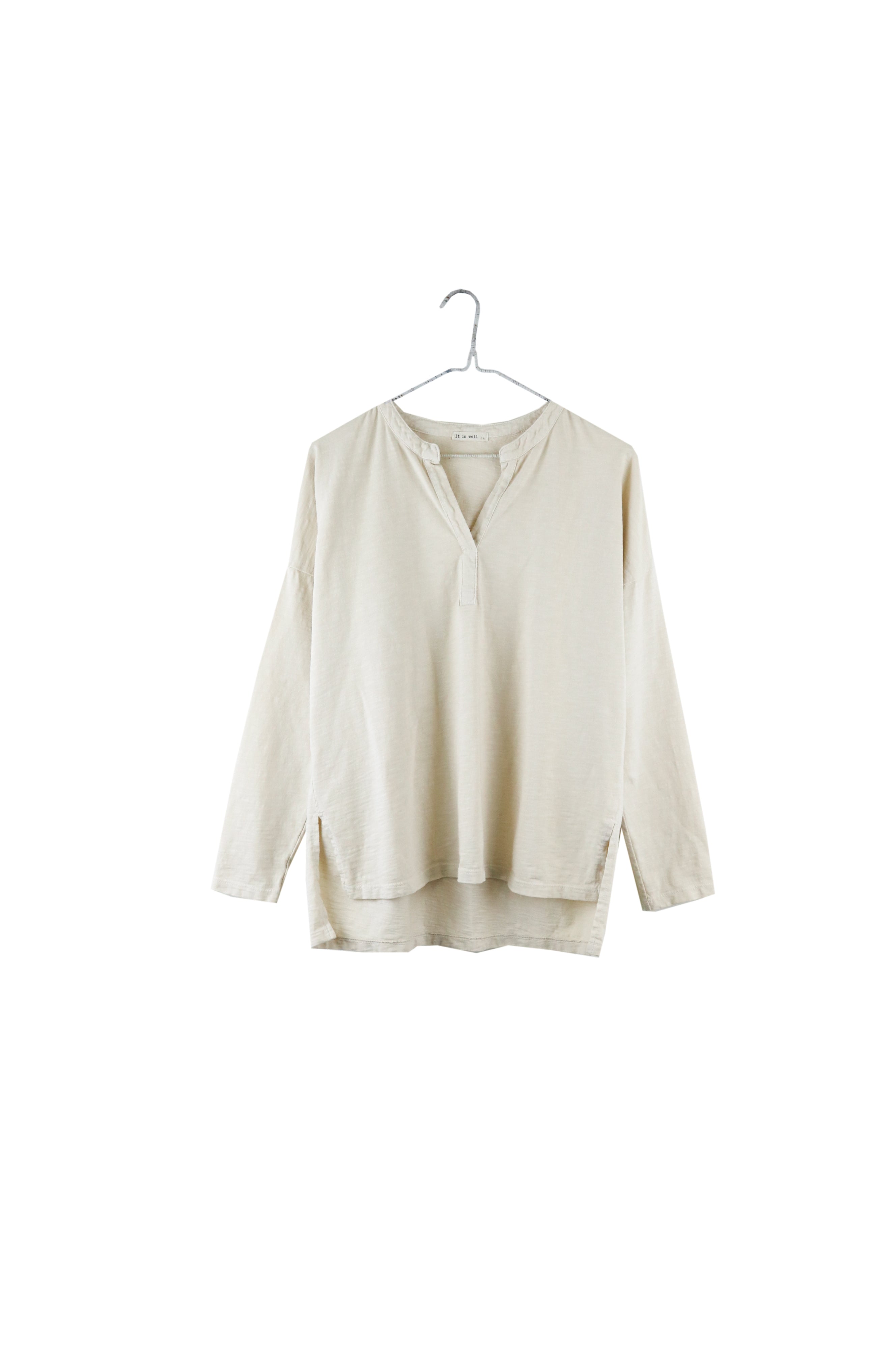 【2plan】Wins ST Half Henley Neck Tee 2(X)IST Men's Essential Cotton Long Sleeve Henley, Buffalo